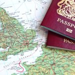 25637897 – british passport and map of europe